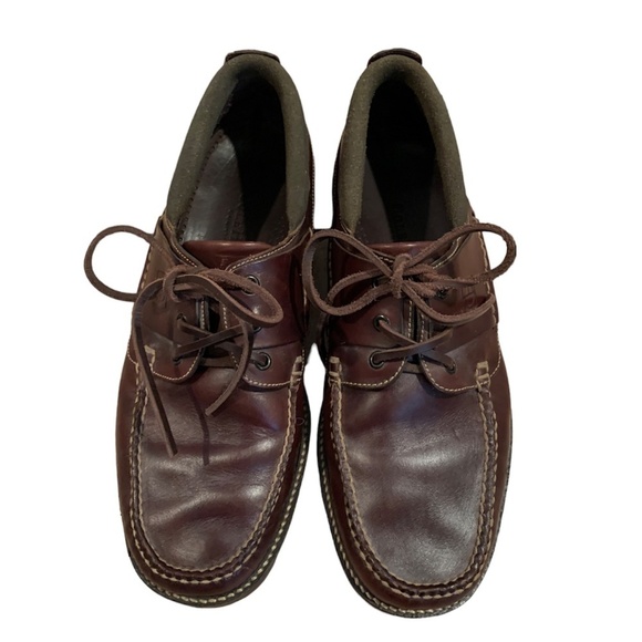 Cole Haan Country Leather Lace Up Loafers Brown size 10.5 Vibram Soles - Picture 1 of 8